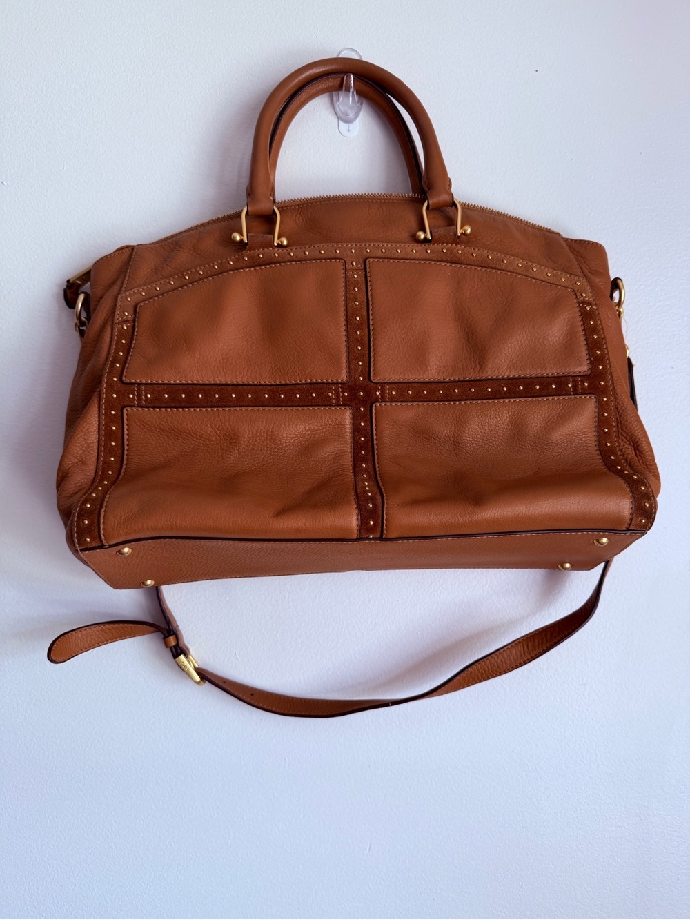Ralph Lauren Cognac Leather Satchel with Gold Hardware - Picture 4 of 9